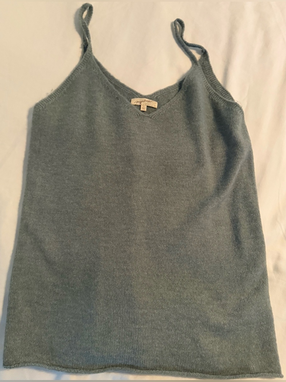 Mystree V-Neck Knit Camisole —sage Green